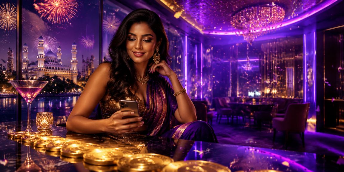 Vibrant sports betting scene with neon lights at Mumbai